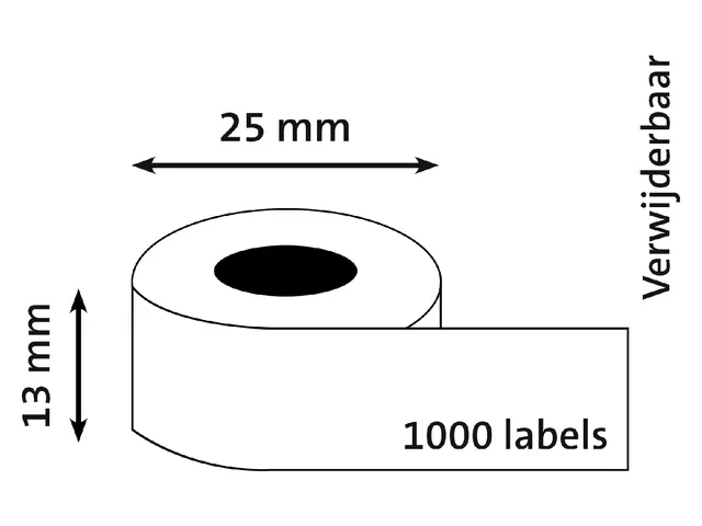 Etiket Dymo 11353 Labelprint 13x25mm S0722530