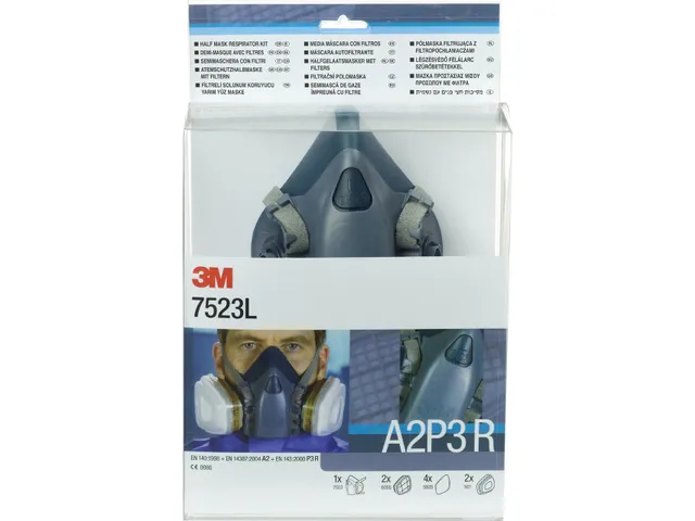 3M 7523L starterskit voor halfgelaatsmaskers met A2-P3 R filtercombina
