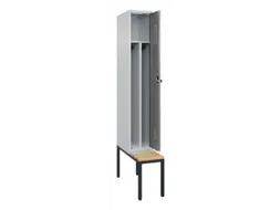 locker met bank,voor scheiding van kleding,HxBxD 2120x300x815mm,1vak
