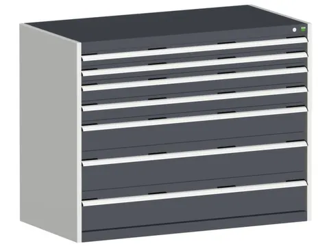 ladekast HxBxD 1000x1300x650mm 7laden romp RAL7035 front RAL7016