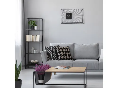 Wandklok Nextime 70x45x15 cm zwart metaal Vasco