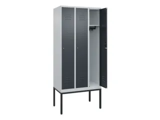 locker,HxBxD 2120x900x500mm,3vak,vak B 300mm,cil.-slot,voetonderstel - 2