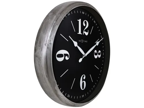 Landelijke wandklok - 39cm - Stille klok - Wit/ ZIlver - NeXtime "Clas