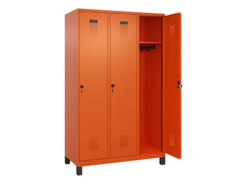 locker,HxBxD 1950x1200x500mm,3vak,vak B 400mm,draaigrendel,voeten