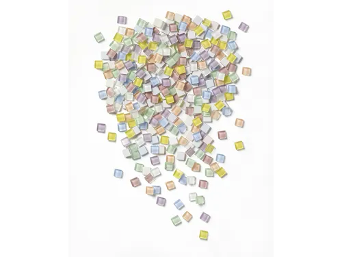 Folia Mozaieksteentjes glas 10x10mm pastelkleuren assorti