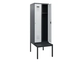 locker met bank,HxBxD 1950x600x815mm,2vak,vak B 300mm,cilinderslot - 1