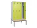 locker met bank,voor scheiding van kleding,HxBxD 2120x1200x815mm,4vak