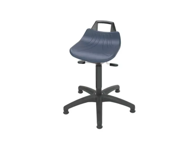 Draaibare Kruk 490-680mm Zitting Pu Blauw Glijders Helling Gasveer