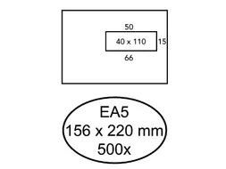 Envelop Quantore 156X220Mm Venster Rechts 40X110Mm Gegomd