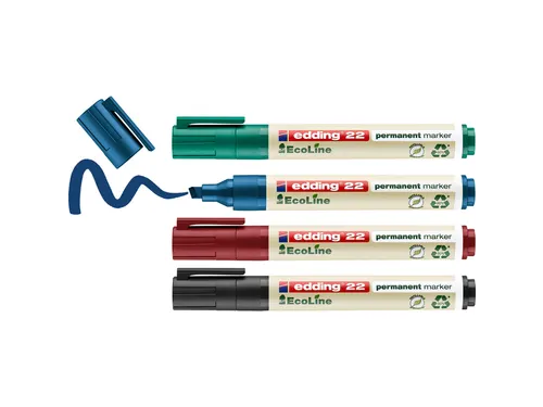 Viltstift edding 22 Ecoline schuin assorti set à 4 stuks