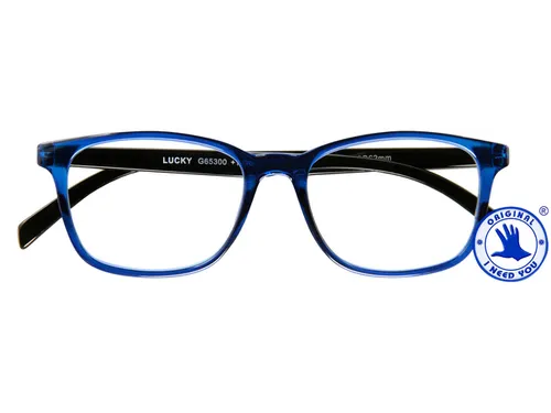 Leesbril I Need You +2.00 dpt Lucky blauw-zwart