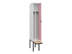 locker met bank,voor scheiding van kleding,HxBxD 2120x300x815mm,1vak