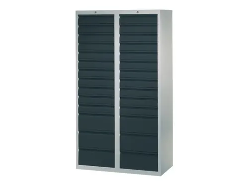 ladekast HxBxD 1800x1000x500mm 28laden RAL7035 front RAL7016