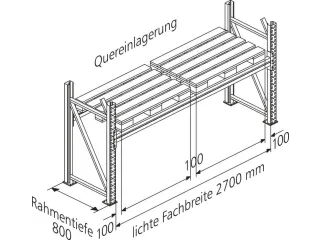palletstelling,aanbouwveld,HxBxD 5500x2800x800mm,vakl. 2400kg - 5