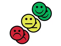 Magneet smiley 75mm 2x geel 2x groen 2x rood
