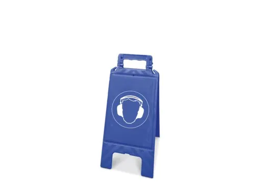 Gebodsbord,Gehoorbescherming Dragen,Vloeropsteller,Kunststof,Blauw