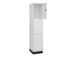 lockerkast,HxBxD 1950x400x500mm,1x3vakken,vak B 400mm,cil.-slot,sokkel
