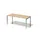 bureau HxBxD 740x1800x800mm blad esdoorn 4-voeten zilverkleurig