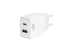 Oplader ACT 20w 2-poorts usb a+c wit