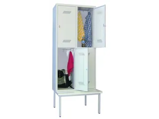 banklocker,dubbeldeks,HxBxD 2150x800x800mm,RAL7035,front RAL7035 - 1