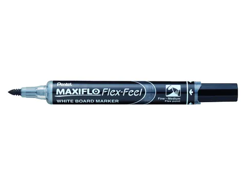 Viltstift Pentel MWL5SBF Maxiflo whiteboard zwart 1-5mm