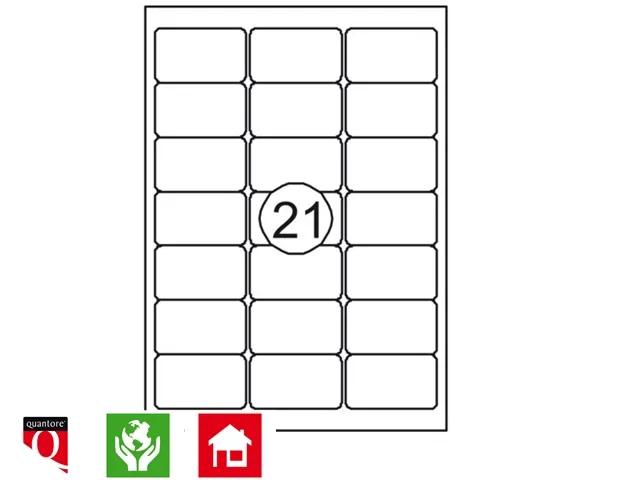 Etiket Quantore 63.5x38.1mm Wit 315 stuks