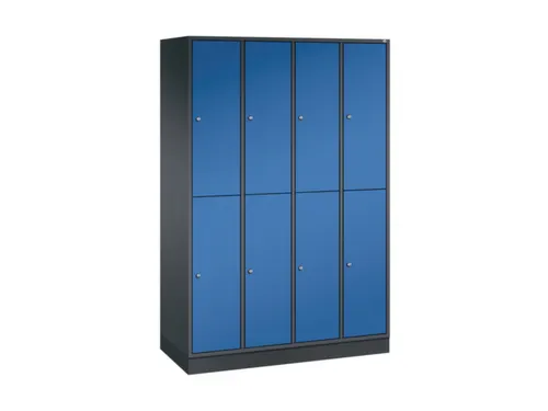 Dubbeldekse garderobekast,HxBxD 1950x1220x500mm,4x2vak.,vak B 260mm