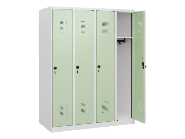 schoollocker,HxBxD 1530x1200x500mm,4vak,vak B 300mm,draaigrendel