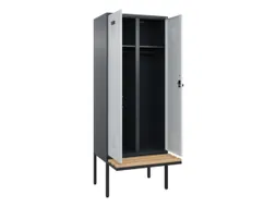 locker met bank,voor scheiding van kleding,HxBxD 2120x800x815mm,2vak