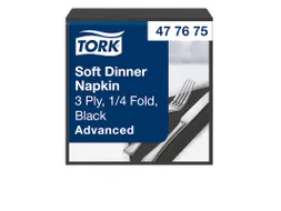 Tork 477675 Dinnerservet 39x39cm 3-laags 1/8 vouw 12x100st Zwart