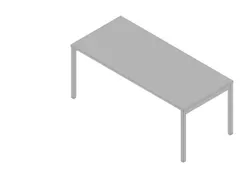 bureau HxBxD 730x1800x800mm blad grijs 4-voeten aluminium