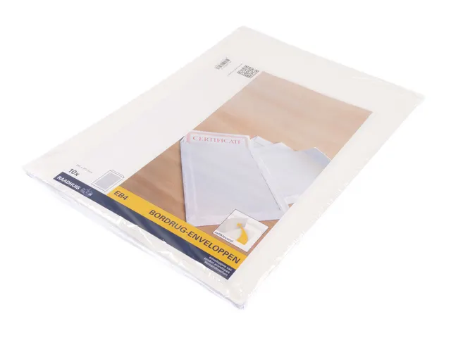 Bordrug envelop Raadhuis 262x371mm EB4 wit met plakstrip krimp a 10 st