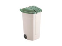 Verrijdbare vuilcontainer 100 liter HxLxB 850x530x510mm beige/groen