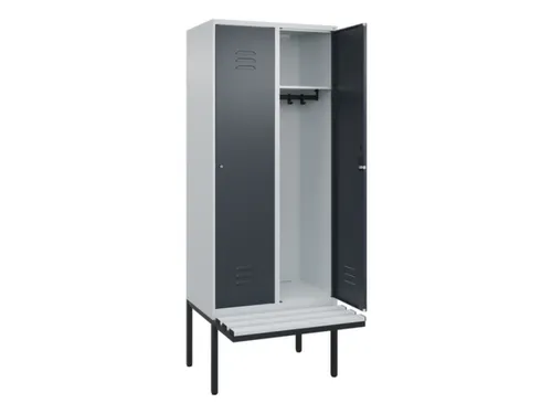 locker met bank,HxBxD 2120x800x815mm,2vak,vak B 400mm,cil.-slot