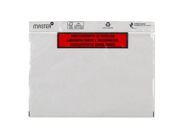 Paklijstenvelop Bedrukt Documents Enclosed 175x140mm Transparant