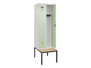 locker met bank,HxBxD 2120x600x815mm,2vak,vak B 300mm,cilinderslot - 1