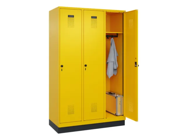locker,HxBxD 1950x1200x500mm,3vak,vak B 400mm,draaigrendel,sokkel