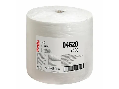 Wypall poetsdoek L40 7450 1-laags Wit 31x32cm 875st/rol