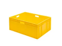 Euronorm Stapelkrat 320x800x600mm 127liter Wanden/bodem Gesloten Geel