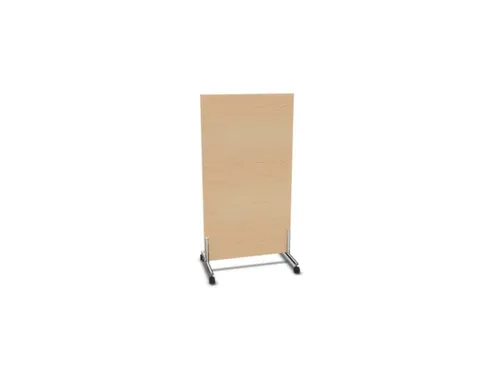 scheidingswand,HxB 1545x800mm,wand hout,frame staal,rollen,NE-esdoorn
