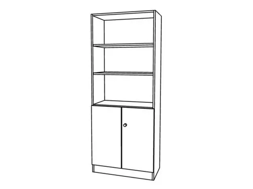 combikast,HxBxD 2004x800x420mm,4xhouten vloer,5ordnerhoogte,romp wit