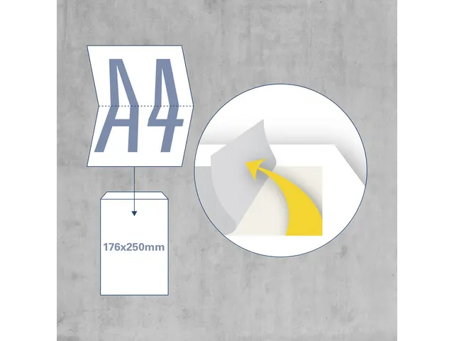 Envelop Raadhuis 176x250mm karton wit 100 stuks