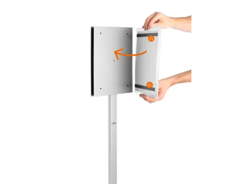 Vloerstandaard info stand outdoor A3 grijs