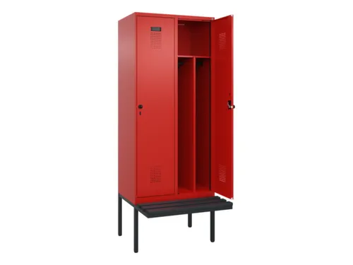 locker met bank,voor scheiding van kleding,HxBxD 2120x800x815mm,2vak