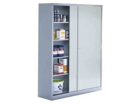 schuifdeurkast,HxBxD 1950x1600x600mm,romp RAL7035,front RAL7035