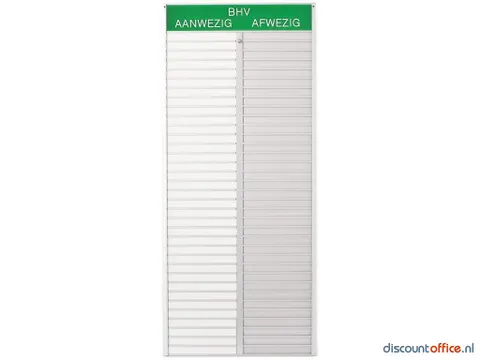 Bhv Ontruimingsbord 35 Namen Aluminium Aan/afwezigheidbord