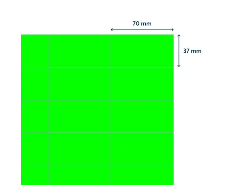Etiket 70x37mm Fluor Groen 100 Vel