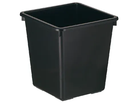 Papierbak Kunststof Vierkant Taps 36cm Hoog Zwart 27 Liter