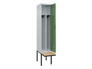 locker met bank,voor scheiding van kleding,HxBxD 2120x400x815mm,1vak - 1
