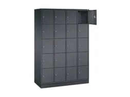 lockerkast,HxBxD 1950x1220x500mm,4x5vakken,cil.-slot,sokkel